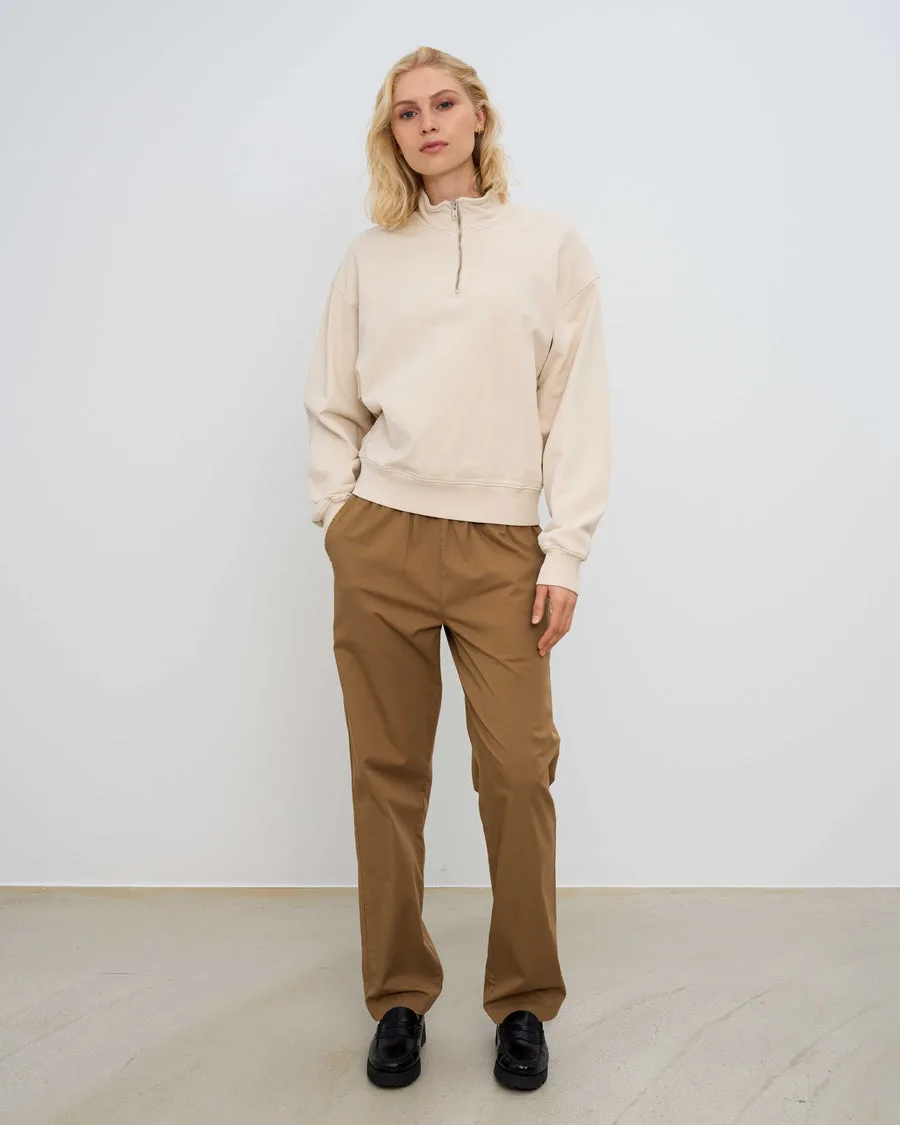 Felpa con cappuccio Zip Donna — Bianco avorio