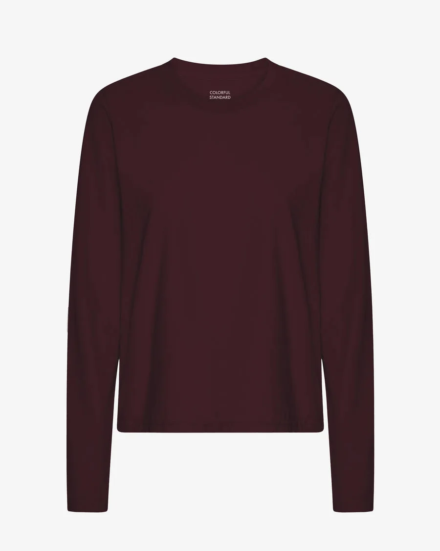 T-shirt manica lunga Essential Donna — Oxblood Red