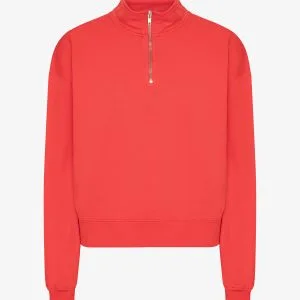 Felpa con cappuccio Zip Donna — Red Tangerine