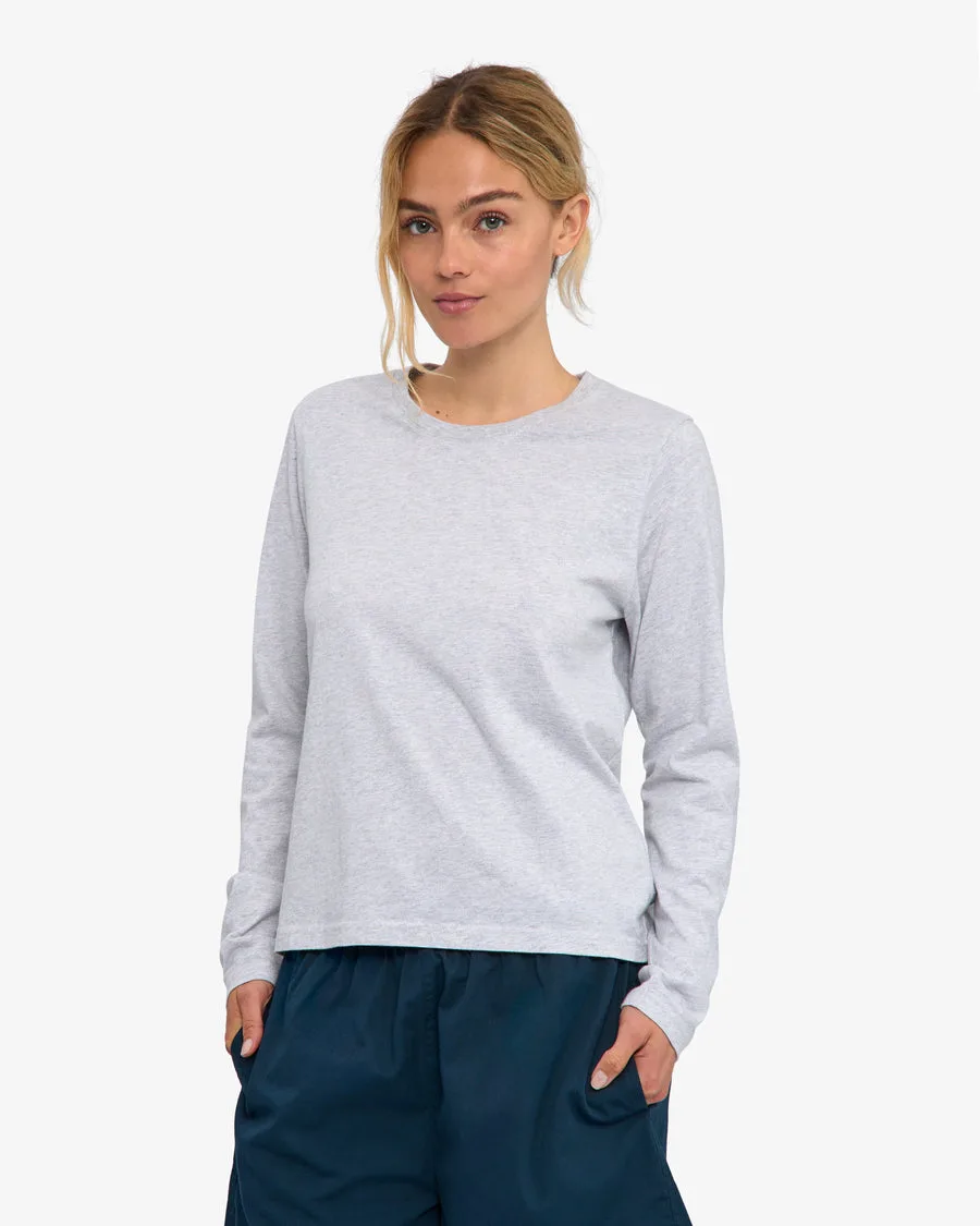 T-shirt manica lunga Essential Donna — Snow Melange