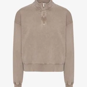 Felpa con cappuccio Zip Donna — Faded Khaki