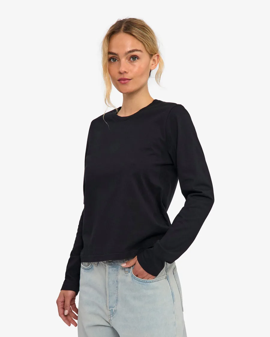 T-shirt manica lunga Essential Donna — Nero