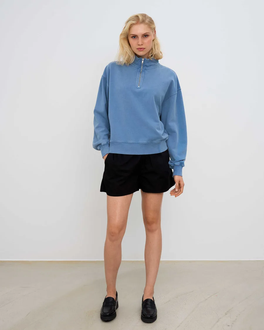 Felpa con cappuccio Zip Donna — Faded Indigo