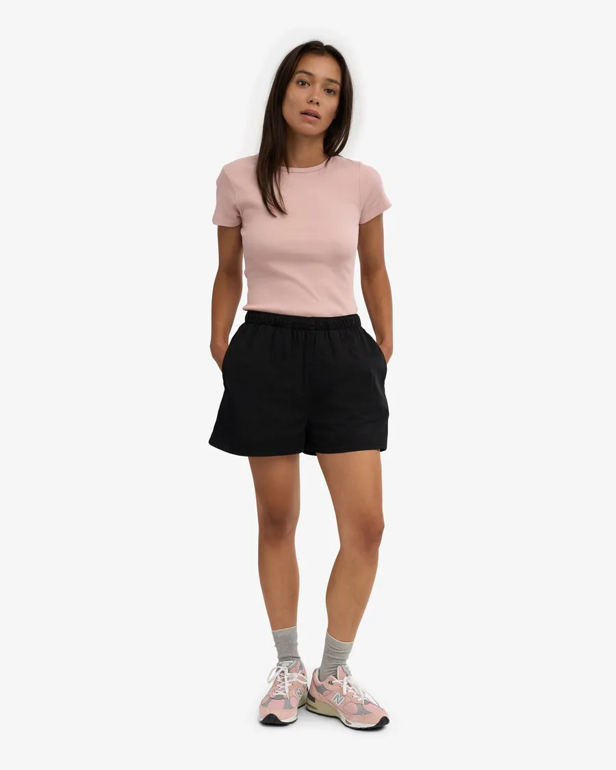Shorts Essential Donna — Deep Black & Optical White (2-Pack)