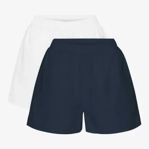 Shorts Essential Donna — Navy Blue & Optical White (2-Pack)