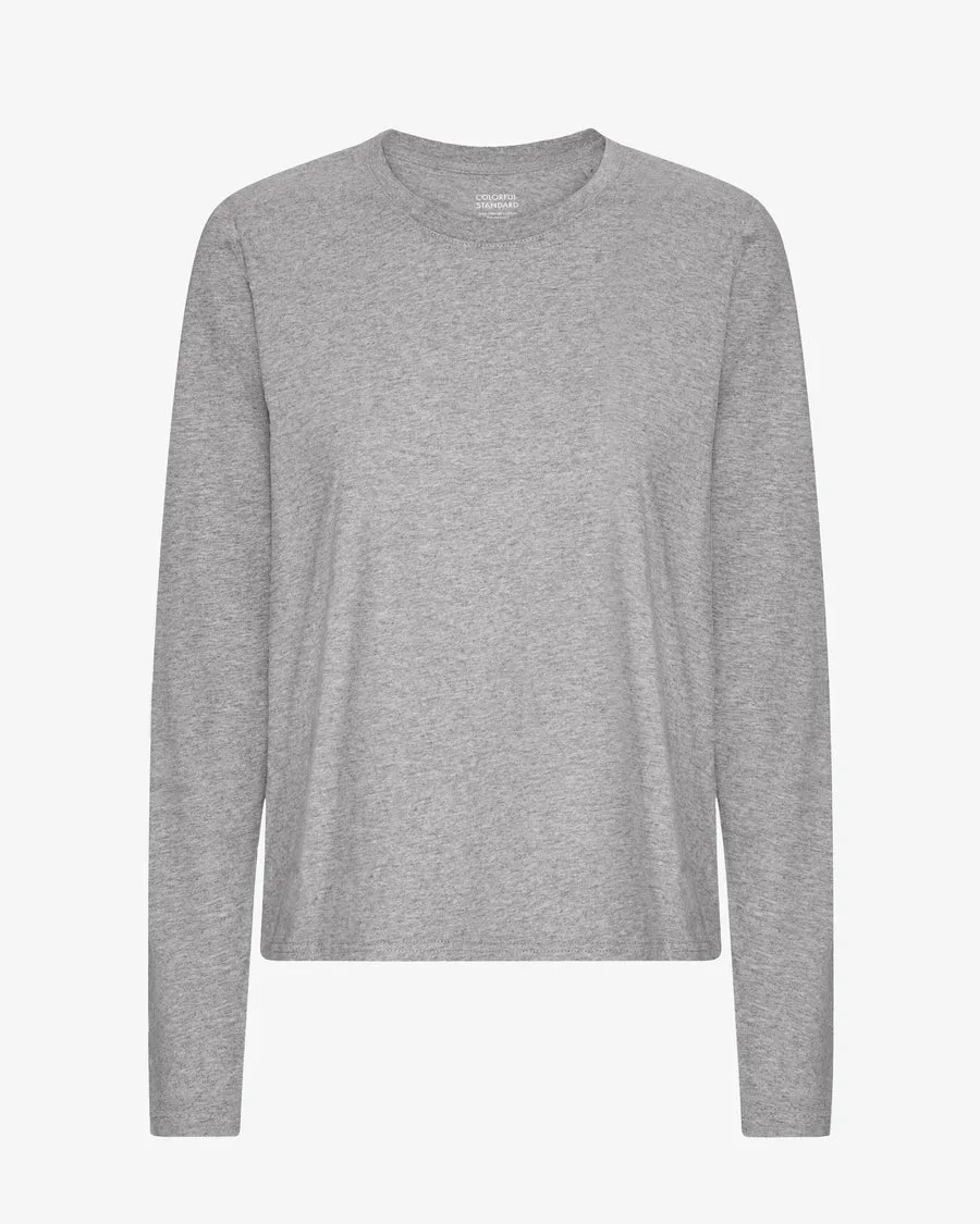 T-shirt manica lunga Essential Donna — Grigio mélange
