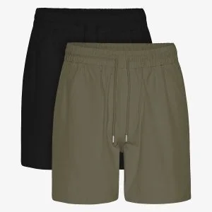 Shorts Essential Uomo — Deep Black & Dusty Olive (2-Pack)