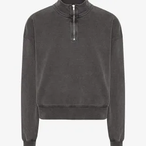 Felpa con cappuccio Zip Donna — Faded Black