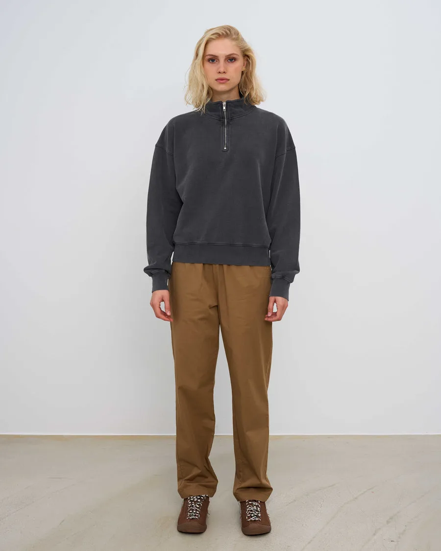 Felpa con cappuccio Zip Donna — Faded Black