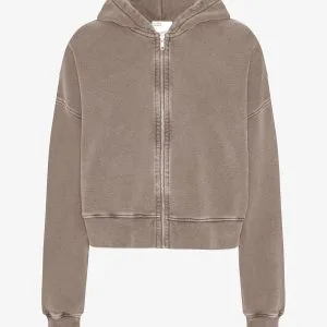 Felpa con cappuccio Zip Donna — Faded Khaki