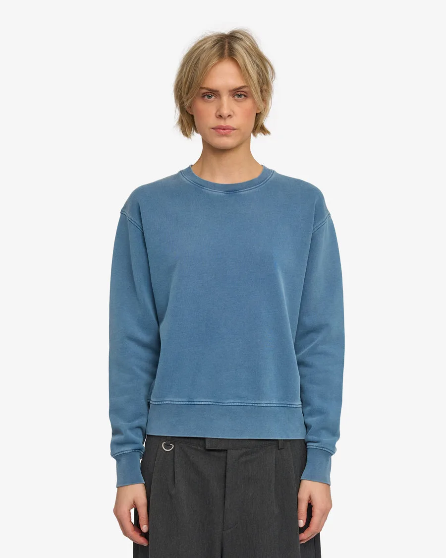 Felpa girocollo Essential Donna — Faded Indigo