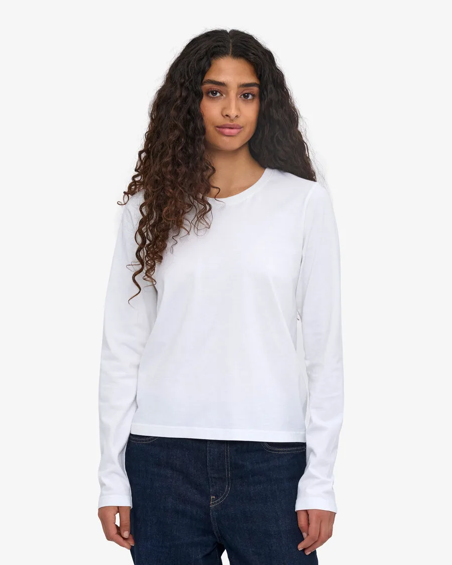 T-shirt manica lunga Essential Donna — Bianco